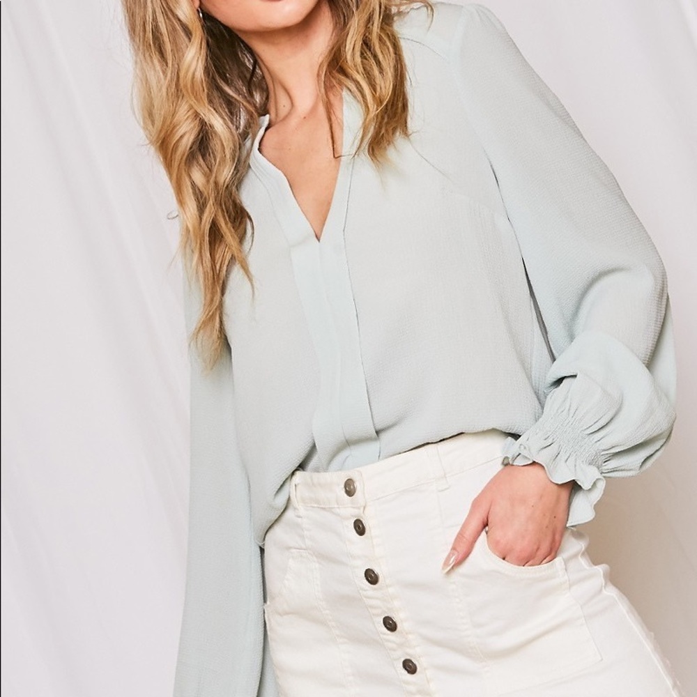 Lavender Long Sleeve Career Top - Picture 3 of 3